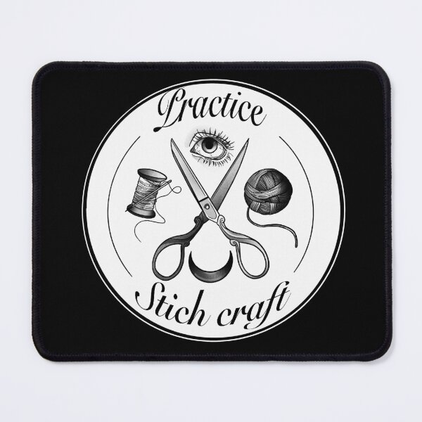 Item preview, Stitchcraft Occult Sewing Pun Illustration designed and sold by suzysworld.