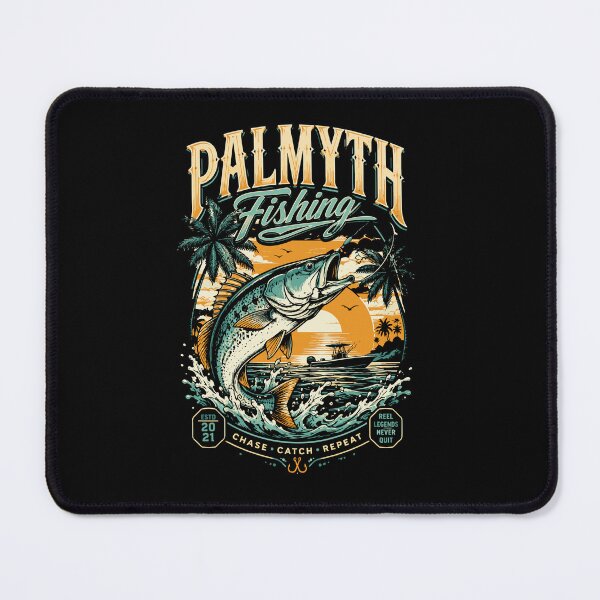 Artikelvorschau, Palmyth Angelshirt – Vintage-T-Shirt mit Grafik für Salzwasserangler | Retro-Geschenk für Hochseefischer | Meeresangelbekleidung entworfen und verkauft von JIMBOEE.