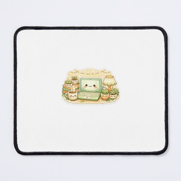 Item preview, Cozy Laptop Setup Sticker Desk Aesthetic for Students, Creators & Remote Workers designed and sold by CutePrintCorner.