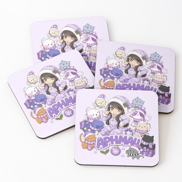 Aperçu de l'œuvre Aphmau licorne et chats de Noël violet, art kawaii de Noël pour gamers créée et vendue par Infdesigner.