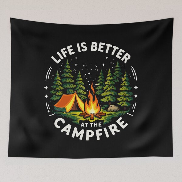 Item preview, Life Is Better At The Campfire - Camping Tent Nature Art designed and sold by BendyBeasts.