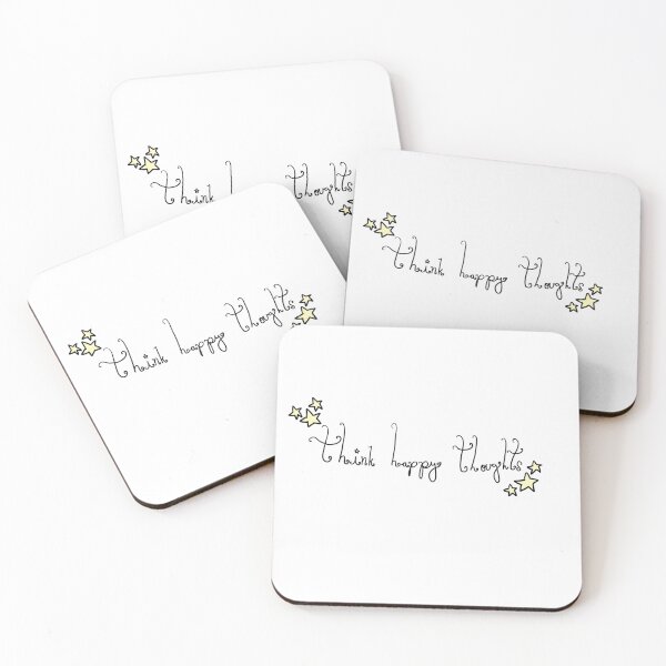 Item preview, Think happy thoughts positive quote yellow stars cute  designed and sold by pasteldreams26.