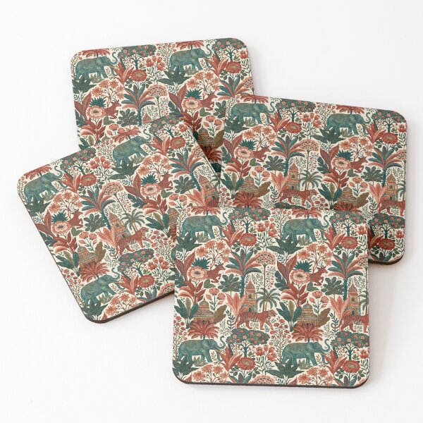 Item preview, Indian Colonial Garden with Elephants and Tigers designed and sold by AntiqueImages.