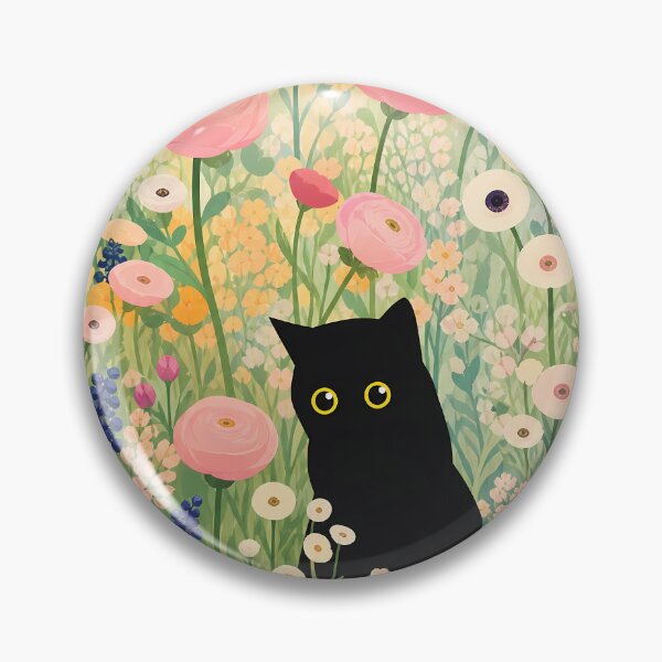 Item preview,  Klimt Cat Print Black Cat In A Garden | Klimt Kitty in the Flower Garden designed and sold by PurrfectHome.