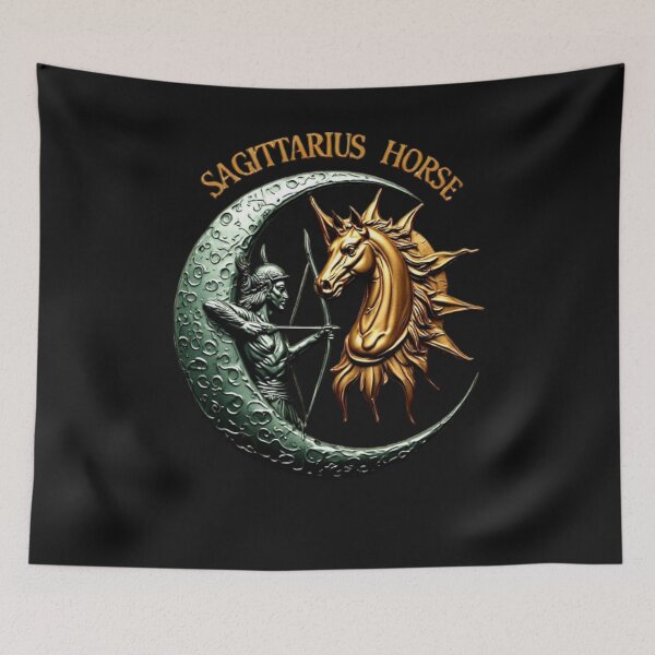 Item preview, Sagittarius & Horse Celestial Vintage Enamel Sign | Luxury Zodiac Art designed and sold by Shift-Bloom.