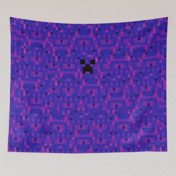 Item preview, Blue blocky gaming pattern creeper minecrafter designed and sold by Infdesigner.