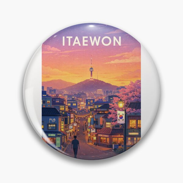 Item preview, Itaewon Seoul Sunset beneath N Seoul Tower designed and sold by Places On Earth.