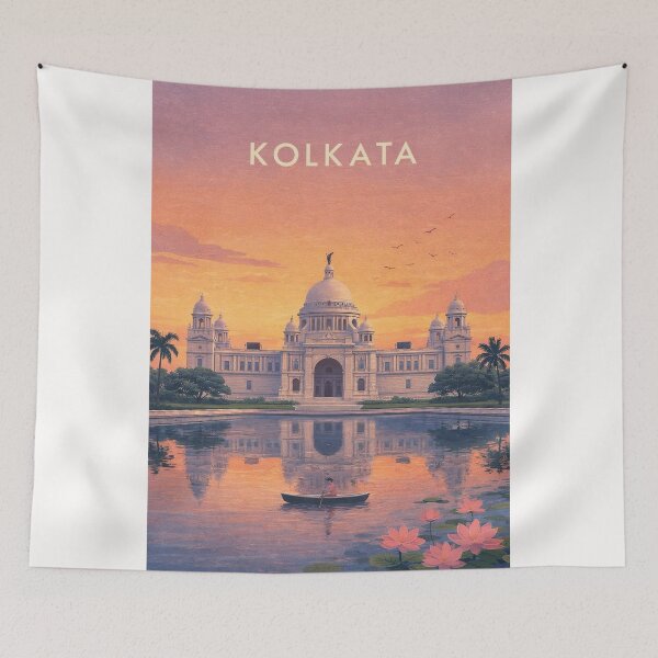 Item preview, Kolkata Victoria Memorial Lotus Lake Reflection designed and sold by Places On Earth.