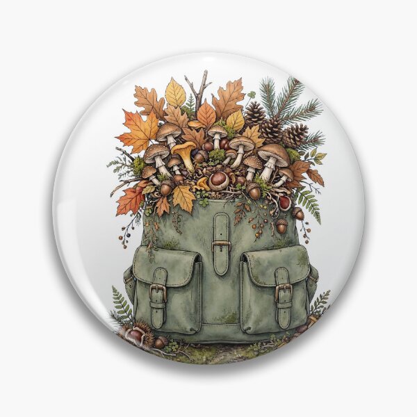 Item preview, Autumn Treasures Mushroom Backpack Forest Treasures Cottagecore Fall Goblincore designed and sold by Neurospicy Trolls.