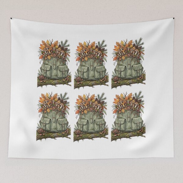 Item preview, Autumn Treasures Mushroom Backpack Forest Treasures Cottagecore Fall Goblincore designed and sold by Neurospicy Trolls.