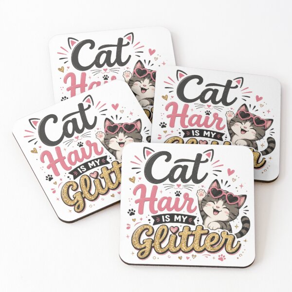 Item preview, Cat Hair Is My Glitter Funny Cute Cat Mom T-Shirt designed and sold by 1PRINTORA1.