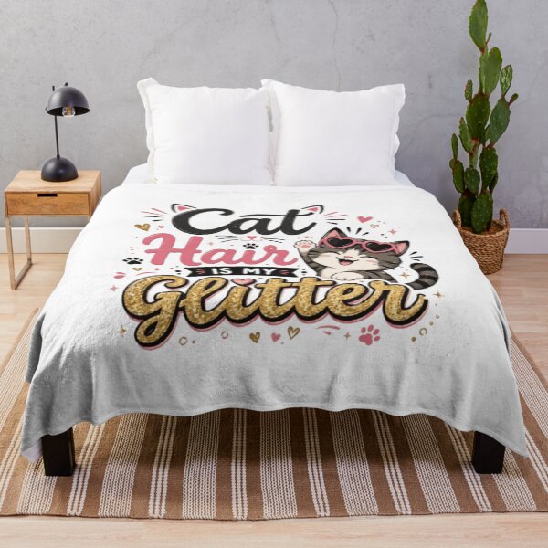 Item preview, Cat Hair Is My Glitter Funny Cute Cat Mom T-Shirt designed and sold by 1PRINTORA1.