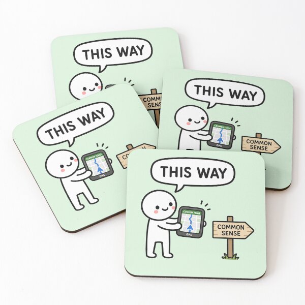 Item preview, This Way Common Sense Sticker designed and sold by MonkiFlipp.