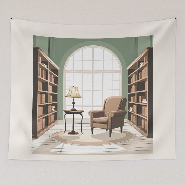Item preview, Cozy Library Reading Nook designed and sold by TrendMorphic.
