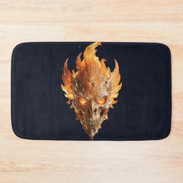 Item preview, Fiery Phoenix Skull Mask with Flaming Feathers Gothic Halloween Horror Art designed and sold by OksArtStudio.