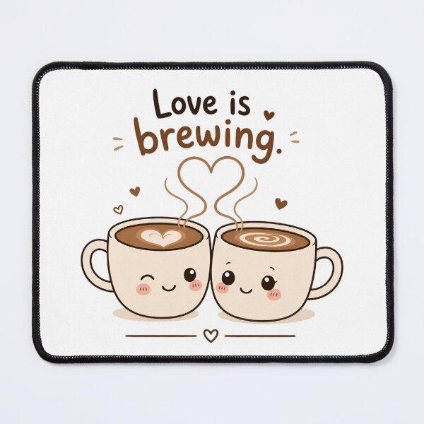 Item preview, Love Is Brewing – Cute Coffee Soulmates Cartoon Illustration designed and sold by NakottaFashion.