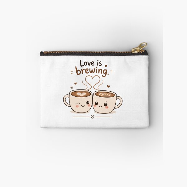 Item preview, Love Is Brewing – Cute Coffee Soulmates Cartoon Illustration designed and sold by NakottaFashion.