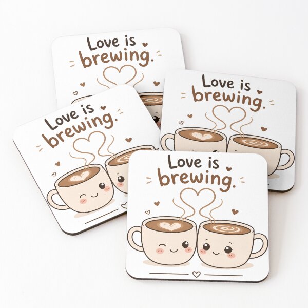 Item preview, Love Is Brewing – Cute Coffee Soulmates Cartoon Illustration designed and sold by NakottaFashion.