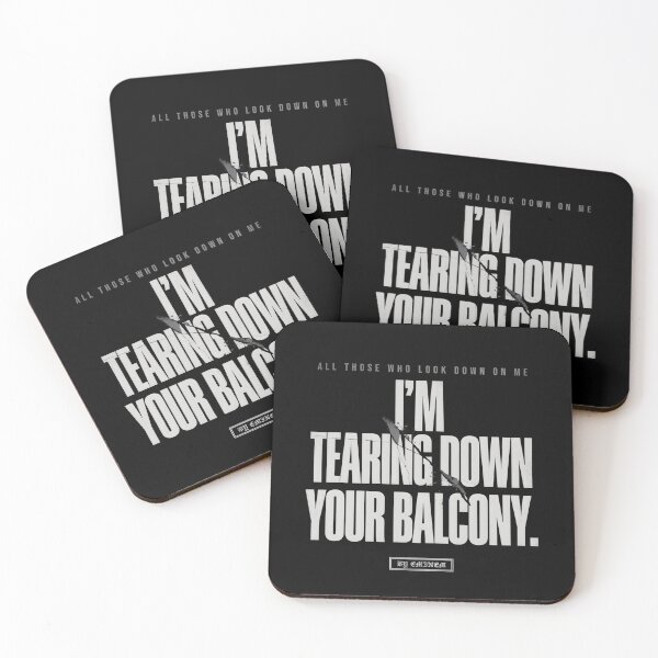 Item preview, I'm Tearing Down Your Balcony - Eminem Stencil Red Bar designed and sold by Enea Kelo.