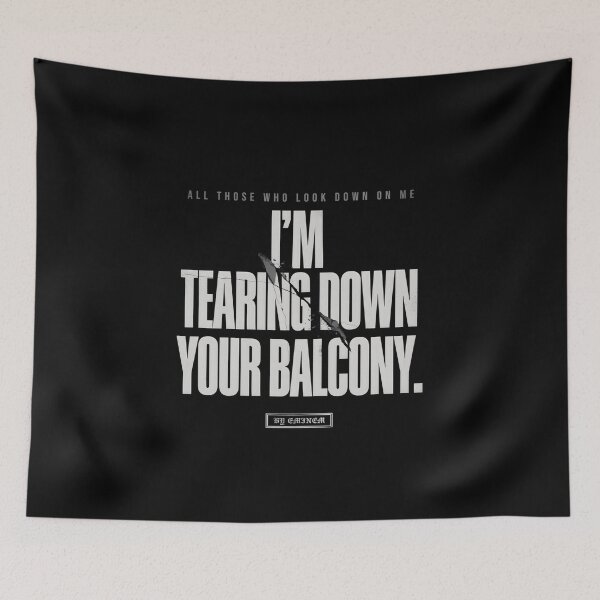 Item preview, I'm Tearing Down Your Balcony - Eminem Stencil Red Bar designed and sold by Enea Kelo.