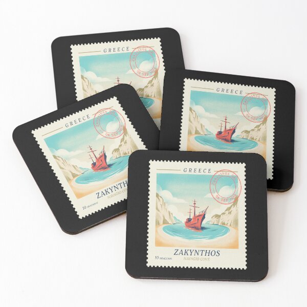 Item preview, Zakynthos Navagio Shipwreck Cove Cliff Stamp Sticker designed and sold by stickercuffs.