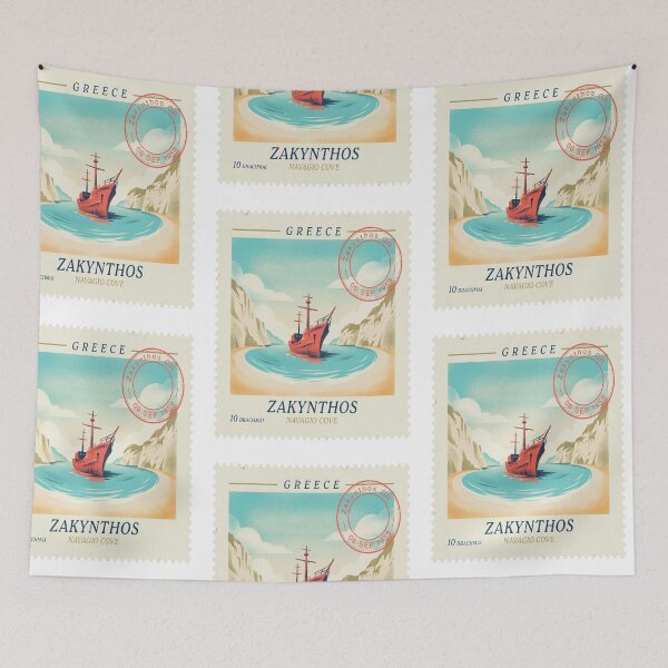 Item preview, Zakynthos Navagio Shipwreck Cove Cliff Stamp Sticker designed and sold by stickercuffs.