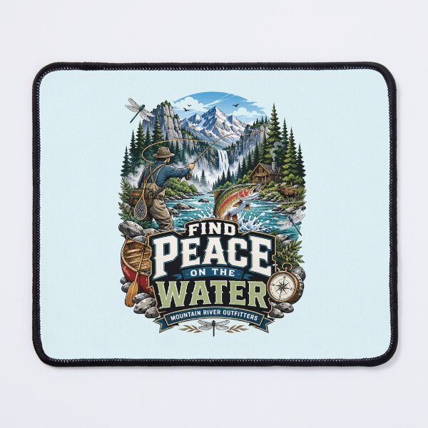 Item preview, Mountain Fly Fishing Shirt, Rainbow Trout Tee, Fly Fisher Gift, River Angler T-Shirt, Trout Fishing Apparel, Outdoor Adventure Shirt, Clean Vector Graphic designed and sold by JIMBOEE.