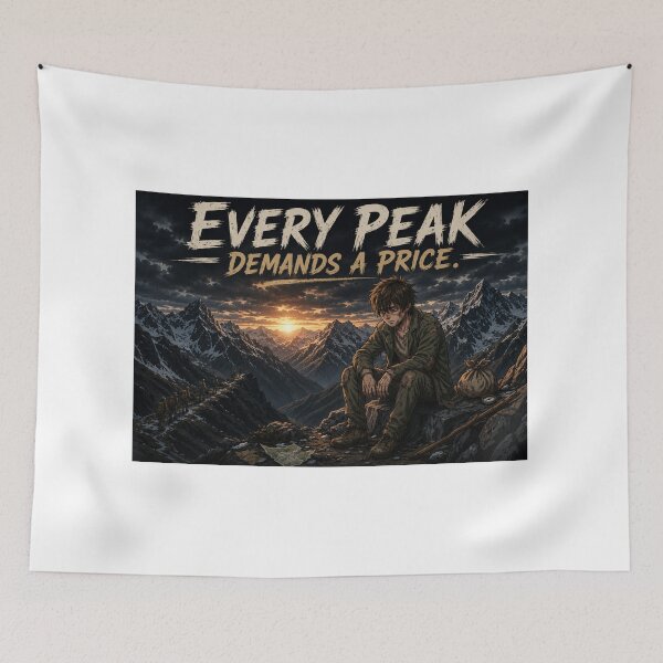 Item preview, Every Peak Demands a Price – Mountain Survival Motivation | Dark Adventure Graphic designed and sold by UrbanEchoHub.