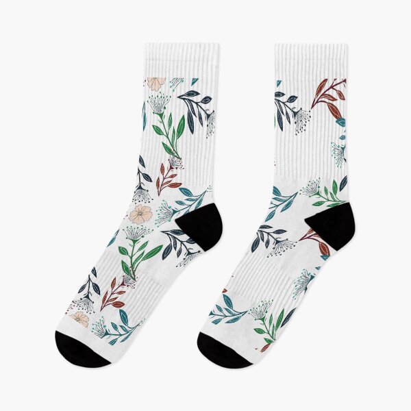 Item preview, Elegant Hand Drawn Botanical Seamless Pattern with Floral Branches and Leaves on White Background, Modern Nature Vector Textile Print designed and sold by AjjimaJKM.