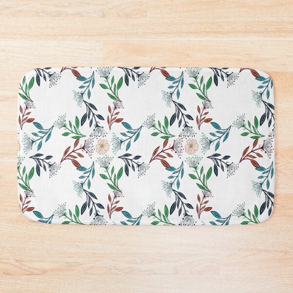 Item preview, Elegant Hand Drawn Botanical Seamless Pattern with Floral Branches and Leaves on White Background, Modern Nature Vector Textile Print designed and sold by AjjimaJKM.