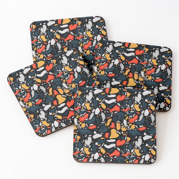 Item preview, Terrazzo Pattern Red Orange Navy Golden Yellow Grey Modern Abstract Graphic T-Shirt designed and sold by DERA RAY.