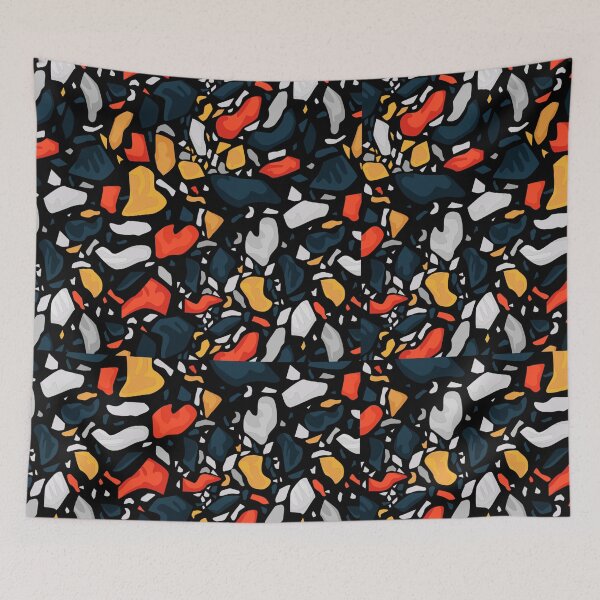 Item preview, Terrazzo Pattern Red Orange Navy Golden Yellow Grey Modern Abstract Graphic T-Shirt designed and sold by DERA RAY.