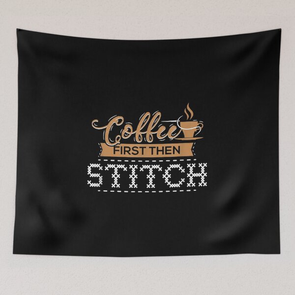 Item preview, Cross Stitch Coffee Funny designed and sold by goombi-creative.