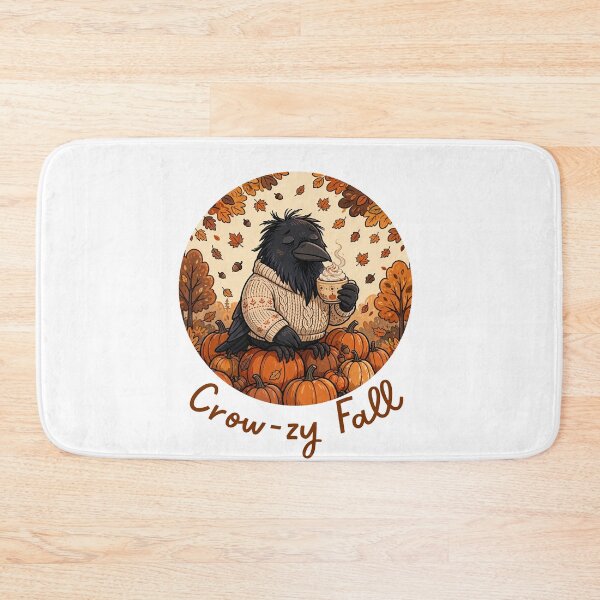 Item preview, Crow-zy Fall Funny Crow Pumpkin Spice Latte Autumn Bird Goblincore Birdwatching Pun designed and sold by Neurospicy Trolls.
