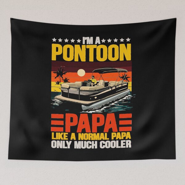 Item preview, I'm A Pontoon Grandpa Only Much Cooler - Funny Pontoon Boat Retro Art designed and sold by BendyBeasts.