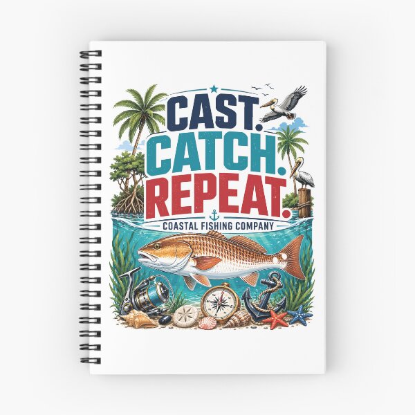 Item preview, Cast Catch Repeat Redfish Fishing Shirt Tropical Coastal Saltwater Angler Tee designed and sold by JIMBOEE.