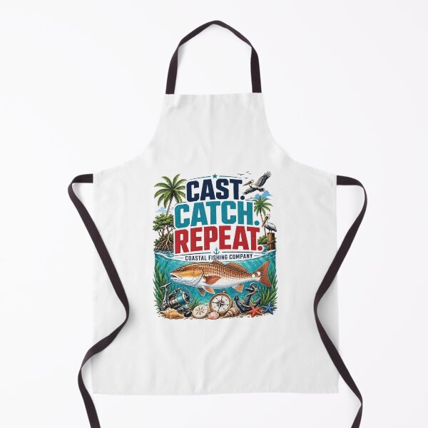 Item preview, Cast Catch Repeat Redfish Fishing Shirt Tropical Coastal Saltwater Angler Tee designed and sold by JIMBOEE.