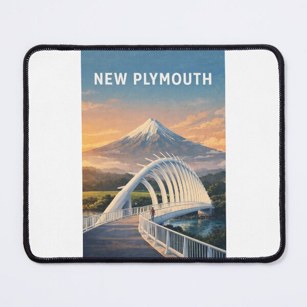 Item preview, New Plymouth Te Rewa Rewa Bridge and Mount Taranaki designed and sold by Places On Earth.