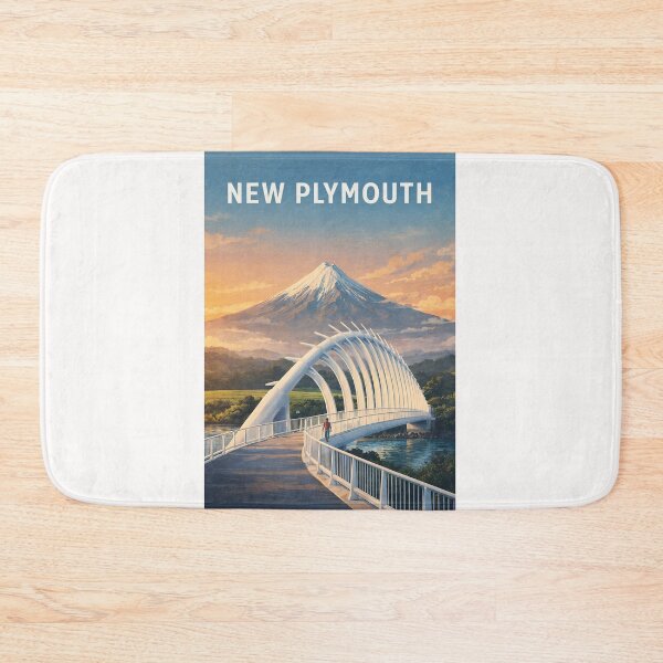 Item preview, New Plymouth Te Rewa Rewa Bridge and Mount Taranaki designed and sold by Places On Earth.