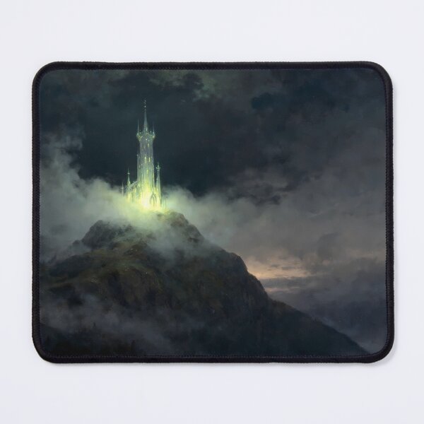 Item preview, Glowing Fantasy Castle on Misty Mountain Oil Painting designed and sold by Fantasy-Atelier.