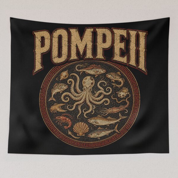 Item preview, Pompeii Food Roman Mosaic Classical Art designed and sold by Retr0Tshirts.