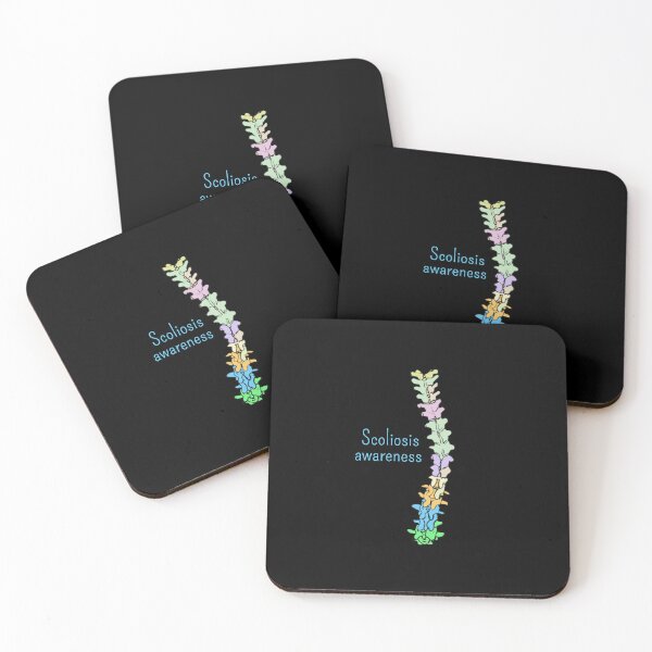 Item preview, Scoliosis awareness, black background  designed and sold by Tamm-art.