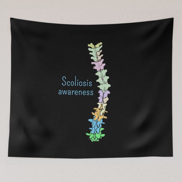 Item preview, Scoliosis awareness, black background  designed and sold by Tamm-art.
