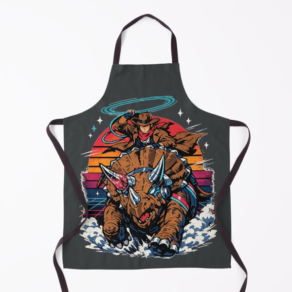 Item preview, Neon Retro Anime Cyborg Triceratops Cowboy designed and sold by KungPowUnicorn.