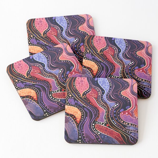 Item preview, Aboriginal Inspired Dot Art - Crimson Songlines designed and sold by GrinGalore.