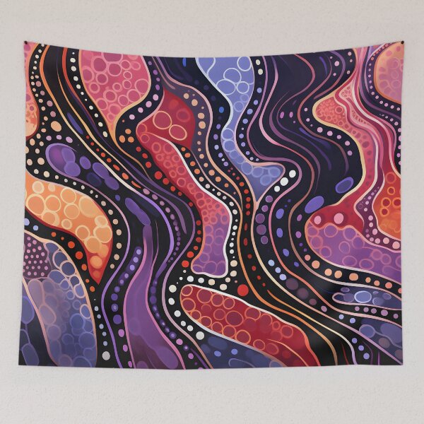 Item preview, Aboriginal Inspired Dot Art - Crimson Songlines designed and sold by GrinGalore.