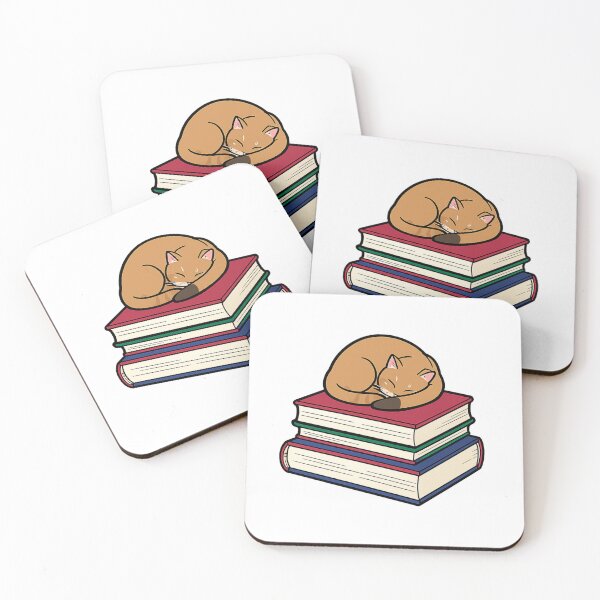 Item preview, Sleeping Cat on Stack of Books Sticker designed and sold by Hari Arts.