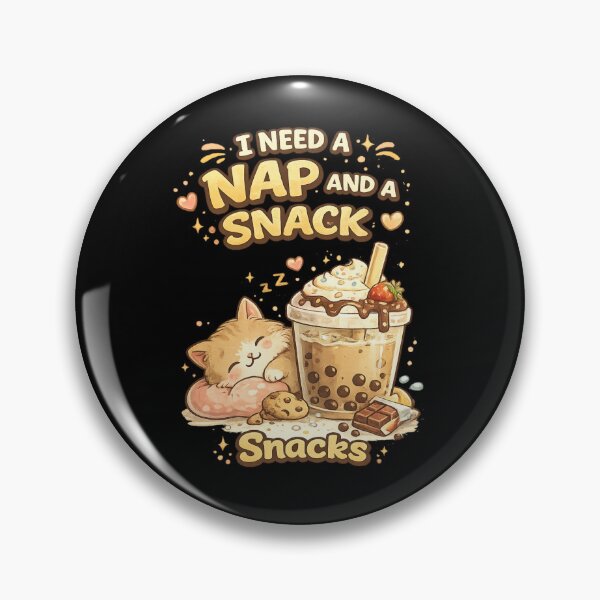 Item preview, Cute Sleeping Kitten Bubble Tea Kawaii Design – I Need a Nap and a Snack Funny Cat Lover Gift designed and sold by Catchy-Couture.