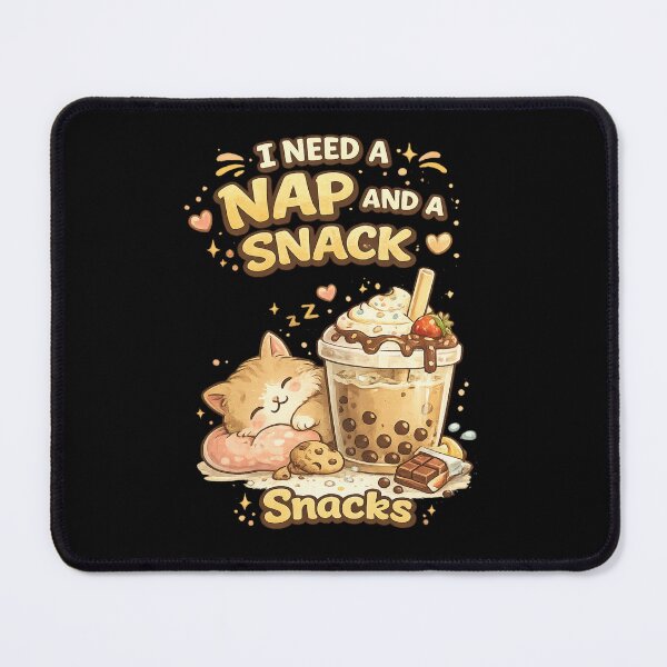 Item preview, Cute Sleeping Kitten Bubble Tea Kawaii Design – I Need a Nap and a Snack Funny Cat Lover Gift designed and sold by Catchy-Couture.