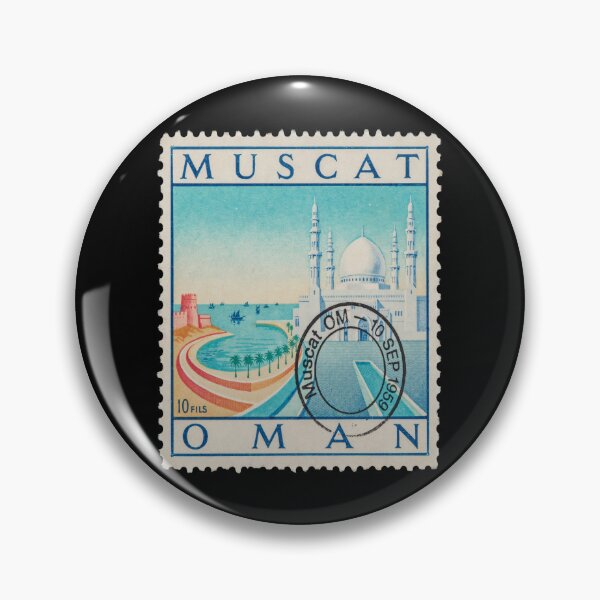 Item preview, Muscat Oman Corniche Mosque Skyline Stamp Sticker designed and sold by stickercuffs.